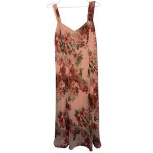 Dressbarn peach floral sleeveless maxi sundress size 18